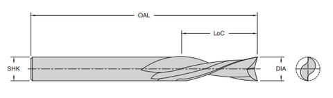 Onsrud 57-318 3/8 SC DOUBLE EDGE DOWNCUT W/R