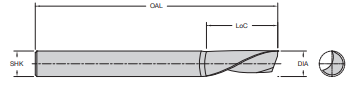 Onsrud 62-610 1/8 SC SINGLE EDGE DOWNCUT O ALUMINUM