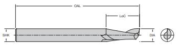 Onsrud 63-280 1/4 SC UPCT SINGLE EDGE WD RT