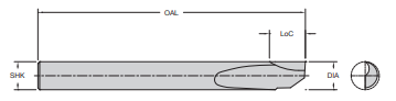 Onsrud 63-430 1/4" SC SINGLE EDGE UPCUT SOFT AL