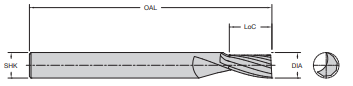 Onsrud 63-535 3/8 SC SINGLE EDGE UP O FLUTE ACRYLIC