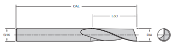 Onsrud 63-950 12MMSC SINGLE EDGE UPCUT O ALUMINUM