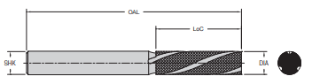 Onsrud 67-254 1/4 DIAMOND GRIT 3-E DOWNCUT