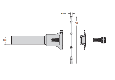 Onsrud 70-181 PLASTIC SAW ARBOR - 1/2" SHANK