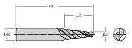 Onsrud 77-116M 6MM SC DOUBLE EDGE UPCUT TAPER TOOL