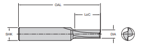 Onsrud 81-003 5/16 HSS UPCUT DOUBLE EDGE LO HELIX