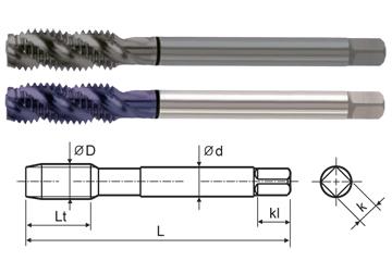 YG T1182C #4-48UNF GH2 56.0L HSS-EX COMBO MODI SPIRAL FLUTE TAP DIN LENGTH ANSI SHANK TICN COATING