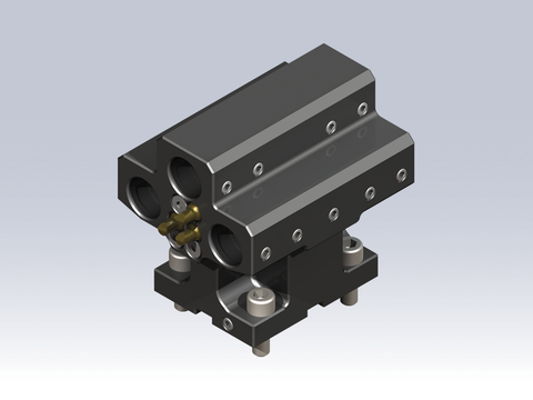 MNZ20-BG10Z-MST-C. Lyndex Mori Static BG1" Z-Axis 90Deg<Axial> MainSubTriple 3+3 IntCoolant