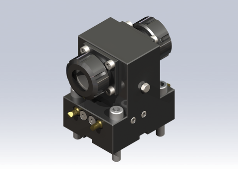 MNZ20-ER32Z-MS-STAT. Lyndex Mori Static ER32 Z-Axis 90Deg<Axial> MainSub 1+1 ExtCoolant