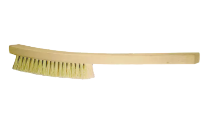 Curved Handle Platers Brush - 4 Rows, .005 Brass Wire