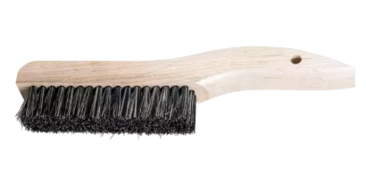 Shoe Handle Platers Brush - 4 Rows, Black Nylon Fill