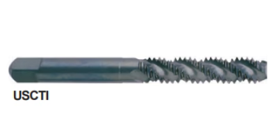 T8295342 #10-32UNC H2 60.4L 3 FLUTE SPIRAL FLUTED BOTTOM TIN COATED TAP FOR GENERAL PURPOSE